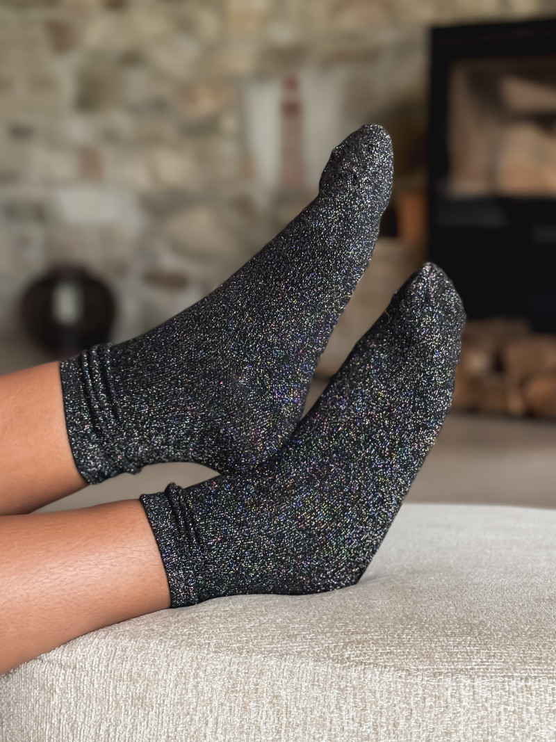 Chaussettes pailletées Adelyna - Noir
