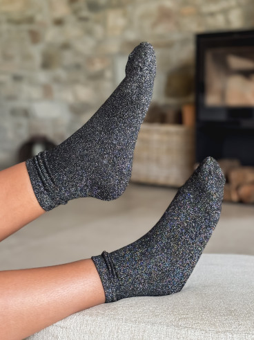Chaussettes pailletées Adelyna - Noir