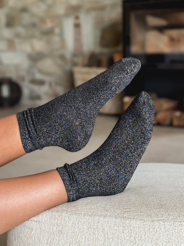 Chaussettes pailletées Adelyna - Noir