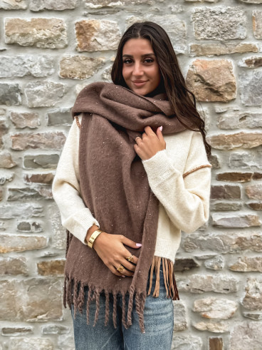 Écharpe pailletée Mariane - Taupe