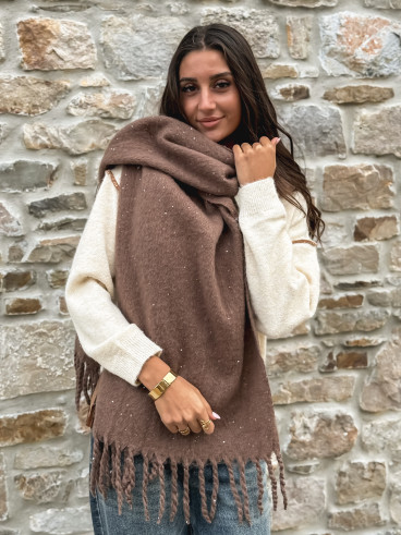 Écharpe pailletée Mariane - Taupe Écharpe pailletée Mariane - Taupe