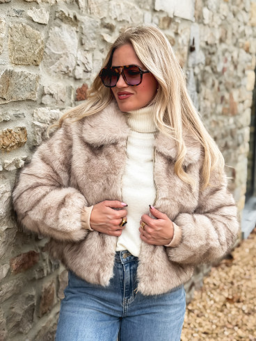Veste fausse fourrure Rosélina - Beige