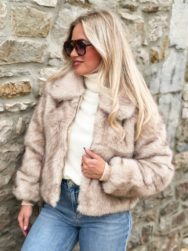 Veste fausse fourrure Rosélina - Beige