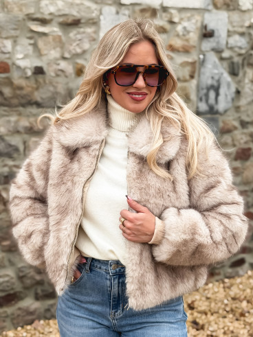 Veste fausse fourrure Rosélina - Beige