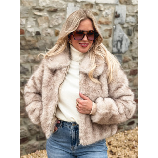 Veste fausse fourrure Rosélina - Beige