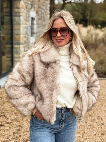 Veste fausse fourrure Rosélina - Beige