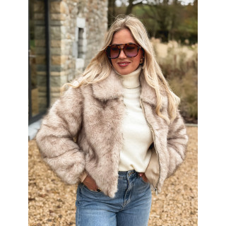 Veste fausse fourrure Rosélina - Beige