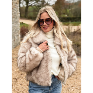 Veste fausse fourrure Rosélina - Beige