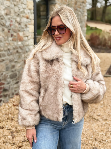 Veste fausse fourrure Rosélina - Beige