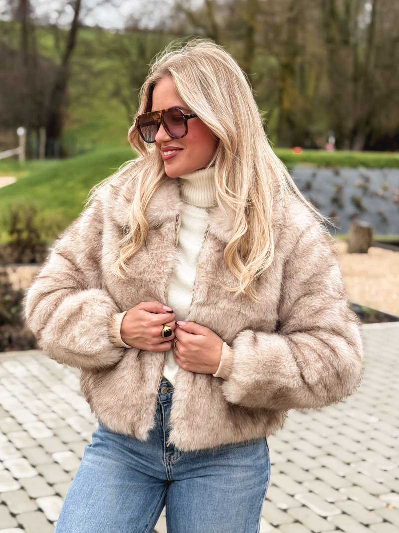 Veste fausse fourrure Rosélina - Beige