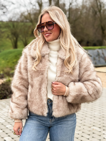 Veste fausse fourrure Rosélina - Beige