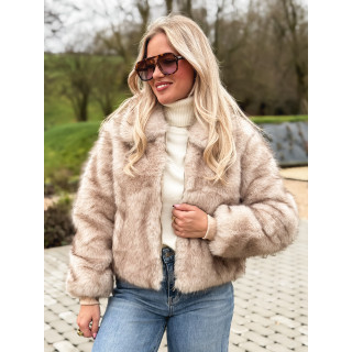 Veste fausse fourrure Rosélina - Beige
