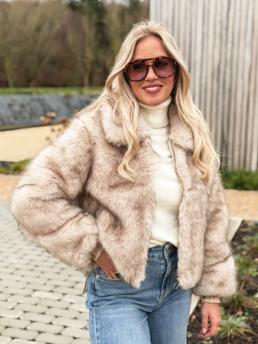 Veste fausse fourrure Rosélina - Beige