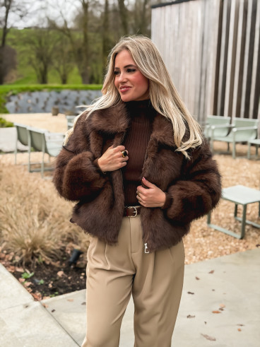 Veste fausse fourrure Rosélina - Chocolat
