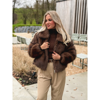 Veste fausse fourrure Rosélina - Chocolat