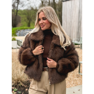 Veste fausse fourrure Rosélina - Chocolat