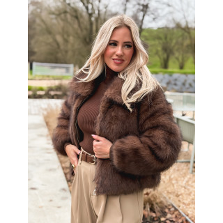 Veste fausse fourrure Rosélina - Chocolat