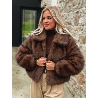 Veste fausse fourrure Rosélina - Chocolat