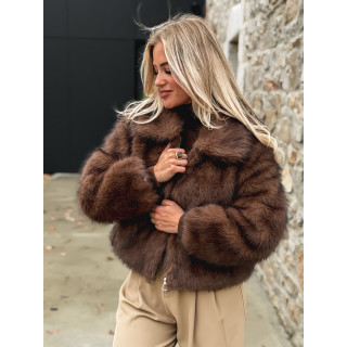 Veste fausse fourrure Rosélina - Chocolat