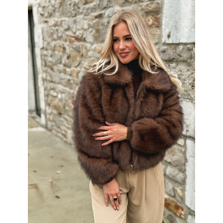 Veste fausse fourrure Rosélina - Chocolat