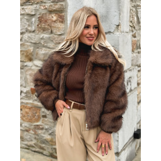 Veste fausse fourrure Rosélina - Chocolat