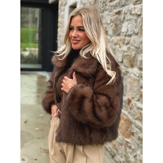 Veste fausse fourrure Rosélina - Chocolat