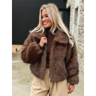 Veste fausse fourrure Rosélina - Chocolat