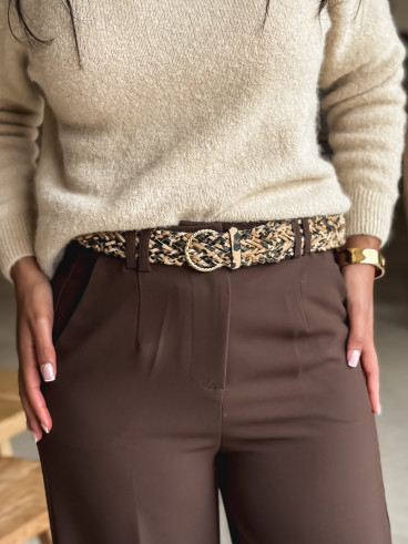 Ceinture léopard Havane - Beige/Noir