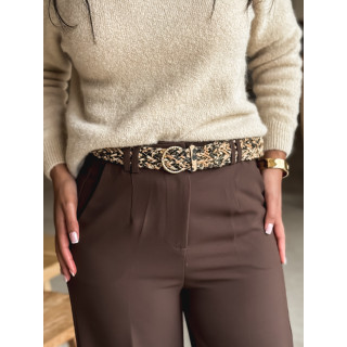 Ceinture léopard Havane - Beige/Noir