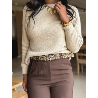 Ceinture léopard Havane - Beige/Noir