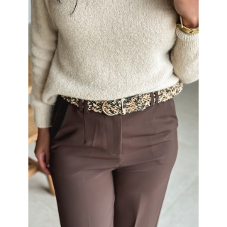 Ceinture léopard Havane - Beige/Noir