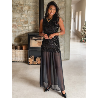 Robe longue Line - Noir