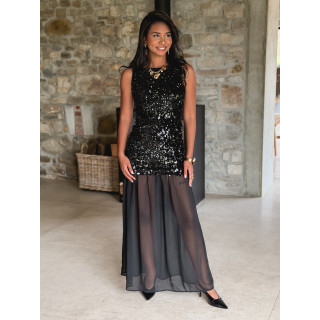 Robe longue Line - Noir