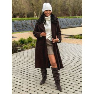 Manteau en teddy Miki - Chocolat