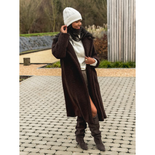 Manteau en teddy Miki - Chocolat