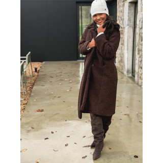 Manteau en teddy Miki - Chocolat
