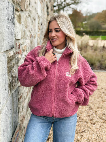 Gilet teddy Pinta - Vieux rose