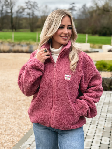 Gilet teddy Pinta - Vieux rose