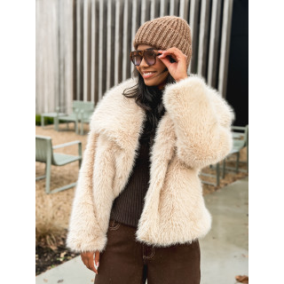 Veste en fausse fourrure Régina - Beige