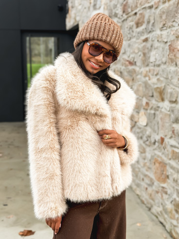 Veste en fausse fourrure Régina - Beige