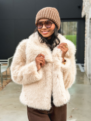 Veste en fausse fourrure Régina - Beige