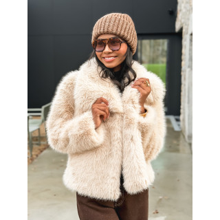 Veste en fausse fourrure Régina - Beige
