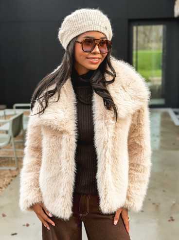 Veste en fausse fourrure Régina - Beige