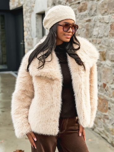 Veste en fausse fourrure Régina - Beige