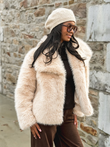 Veste en fausse fourrure Régina - Beige