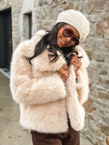 Veste en fausse fourrure Régina - Beige