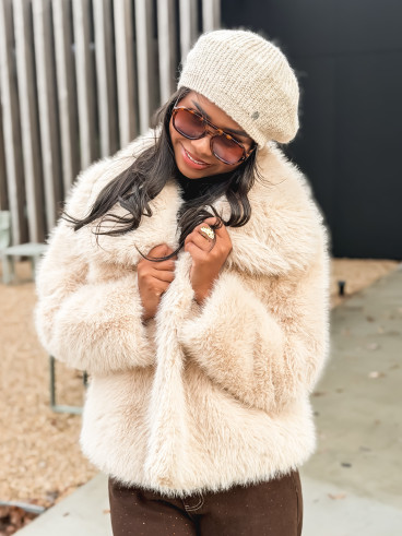 Veste en fausse fourrure Régina - Beige