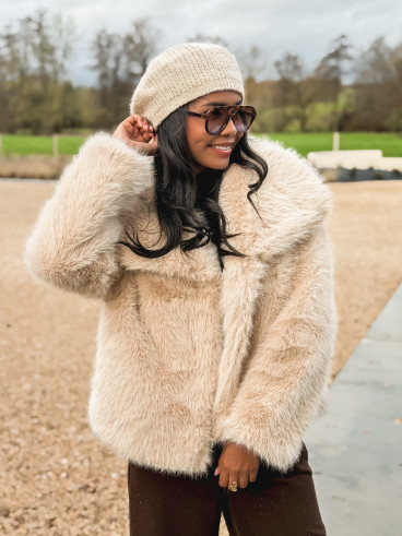 Veste en fausse fourrure Régina - Beige