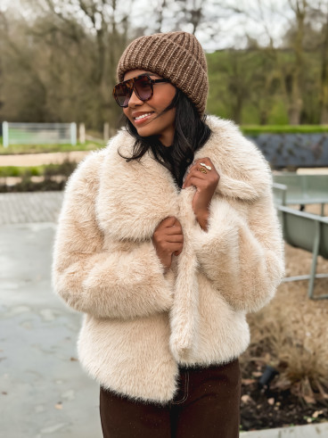 Veste en fausse fourrure Régina - Beige