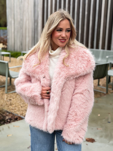 Veste en fausse fourrure Régina - Rose Veste en fausse fourrure Régina - Rose